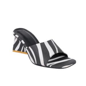 Heavlist Chic Zebra Heeled Mules